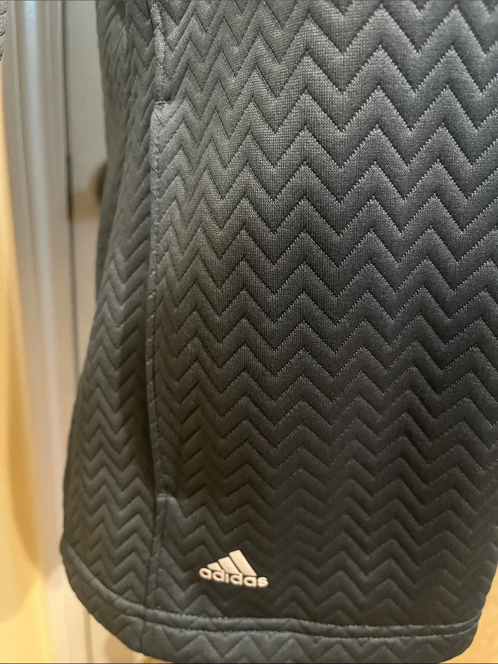 adidas Chevron-Quilted Full-Zip Jacket — Slate Blue